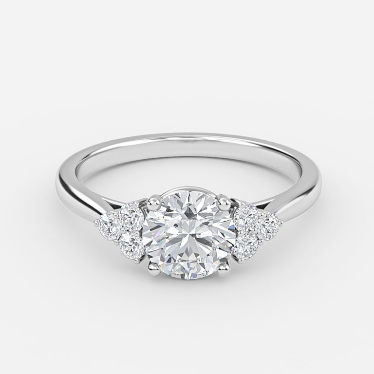 Round Cluster Engagement Ring