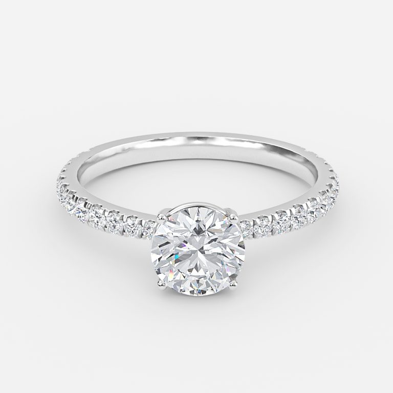Round Diamond Band Engagement Ring