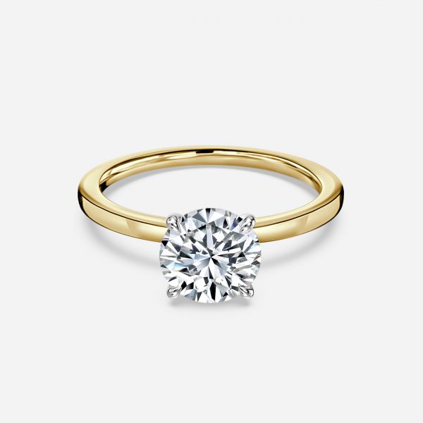 Round Two Tone Solitaire Engagement Ring