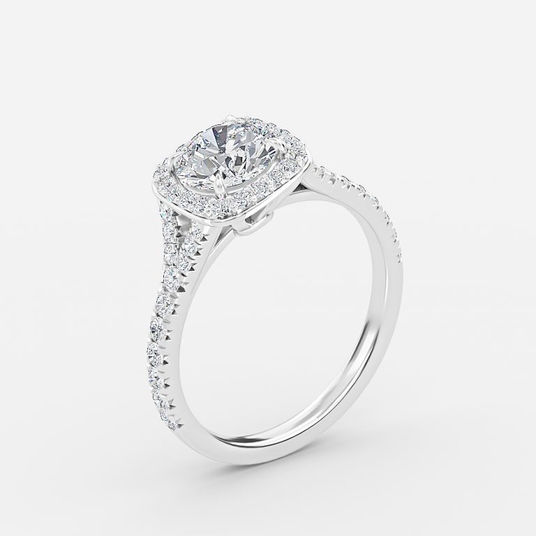 Round Halo Engagement Ring