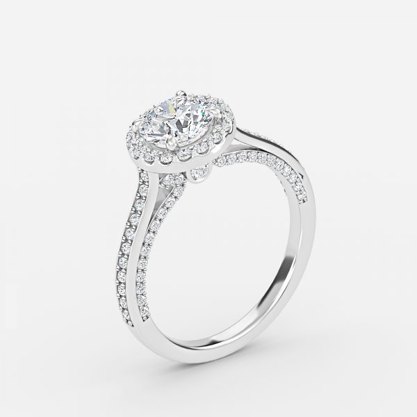 Round Halo Engagement Ring