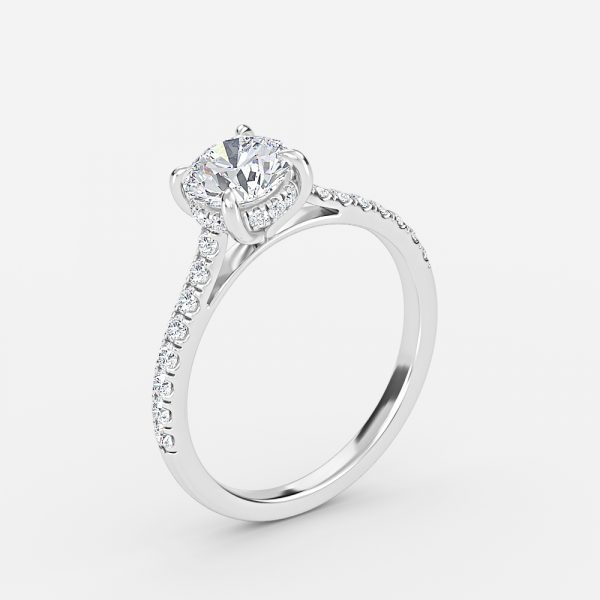 Round Hidden Halo Engagement Ring