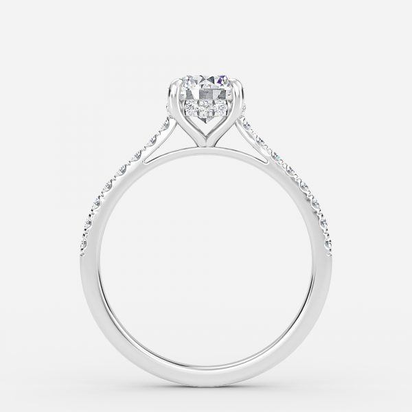 Round Hidden Halo Engagement Ring