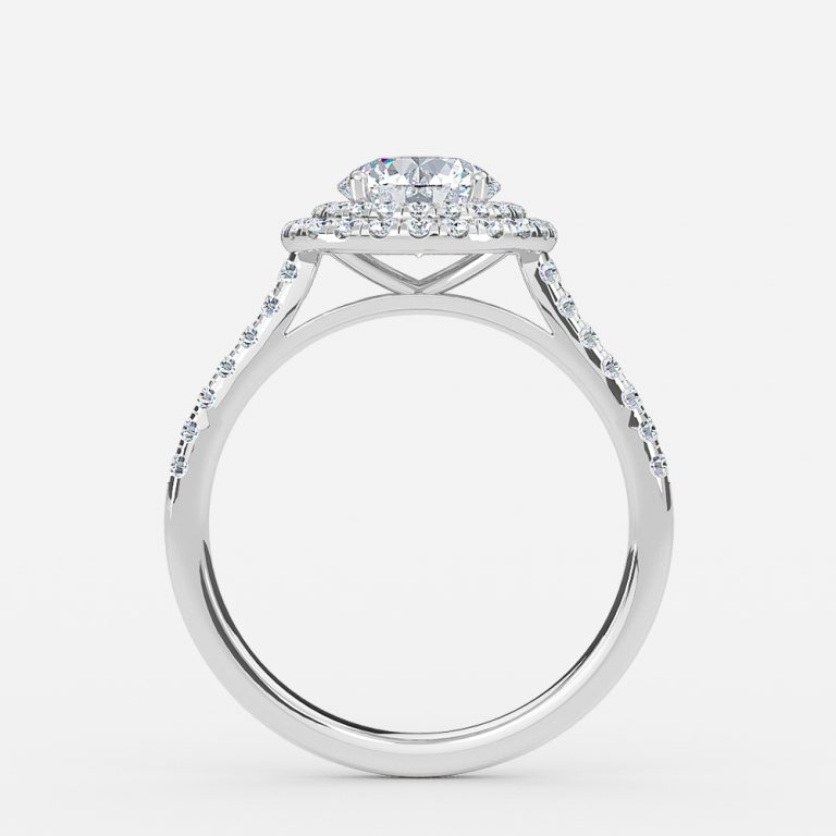 Round Double Halo Engagement Ring
