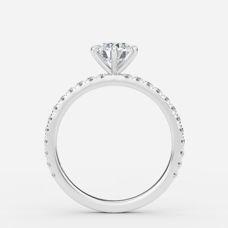 Petite Round Diamond Band Engagement Ring