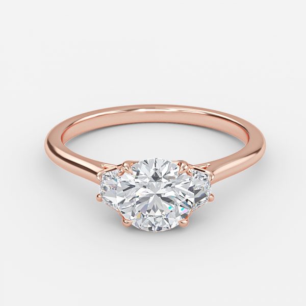 Round Three Stone Engagement Ring