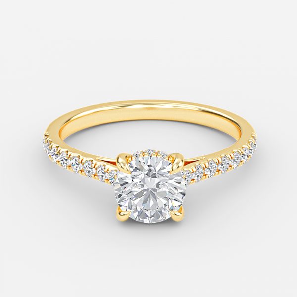 Round Hidden Halo Engagement Ring
