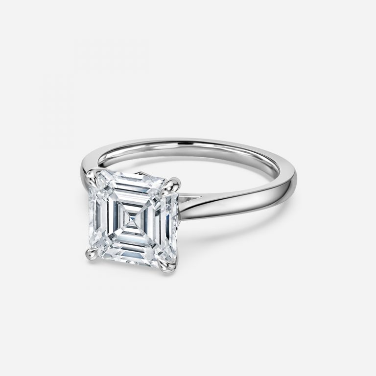 Asscher Solitaire Engagement Ring
