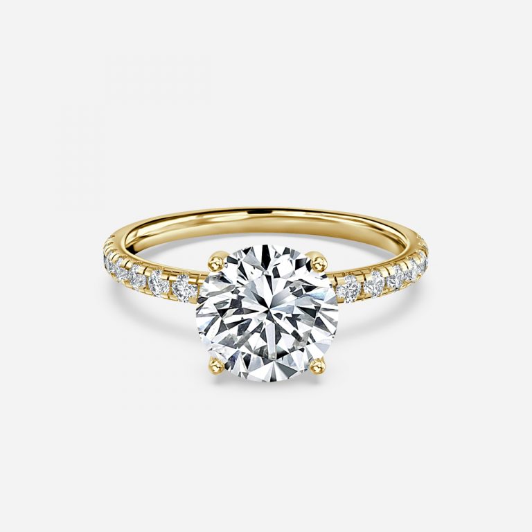 Round Diamond Band Engagement Ring