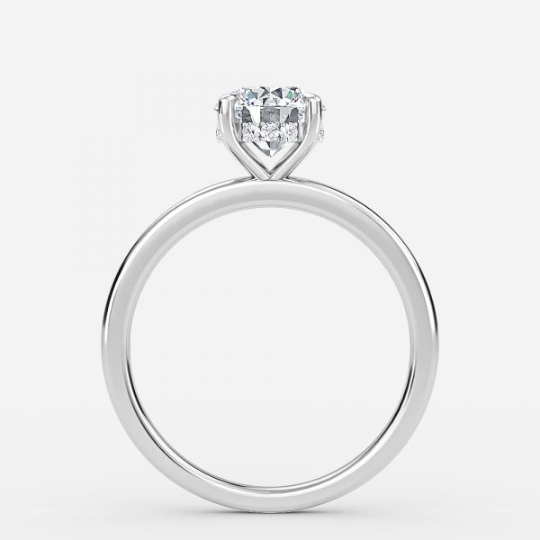 Round Hidden Halo Engagement Ring