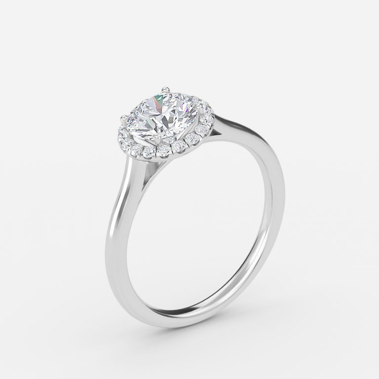 Round Halo Engagement Ring