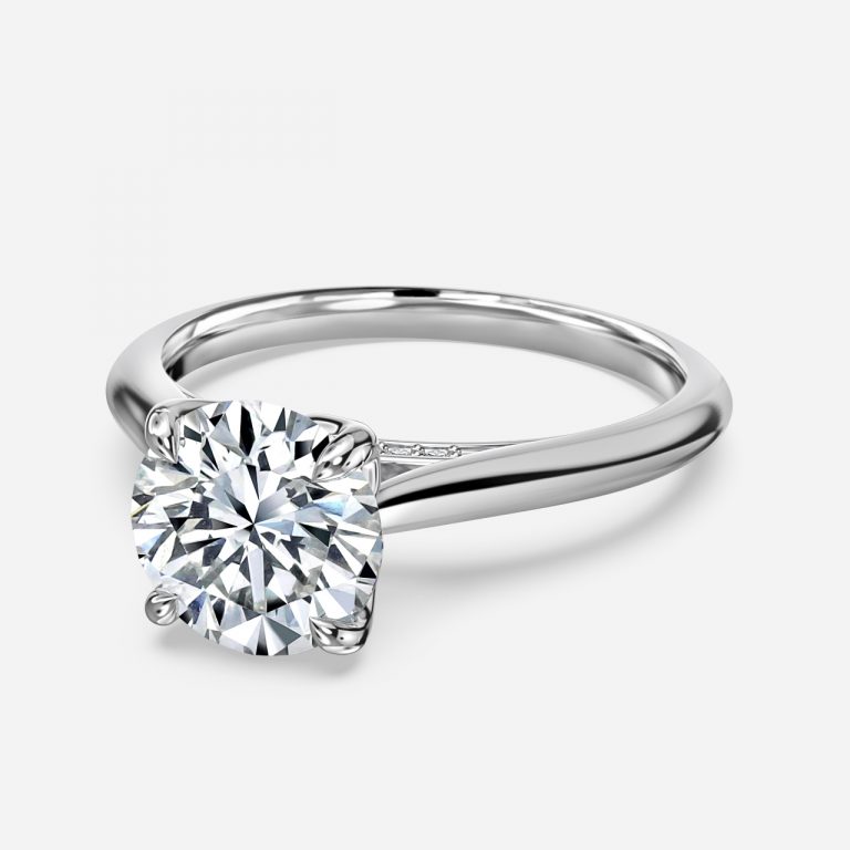 Round Hidden Halo Engagement Ring