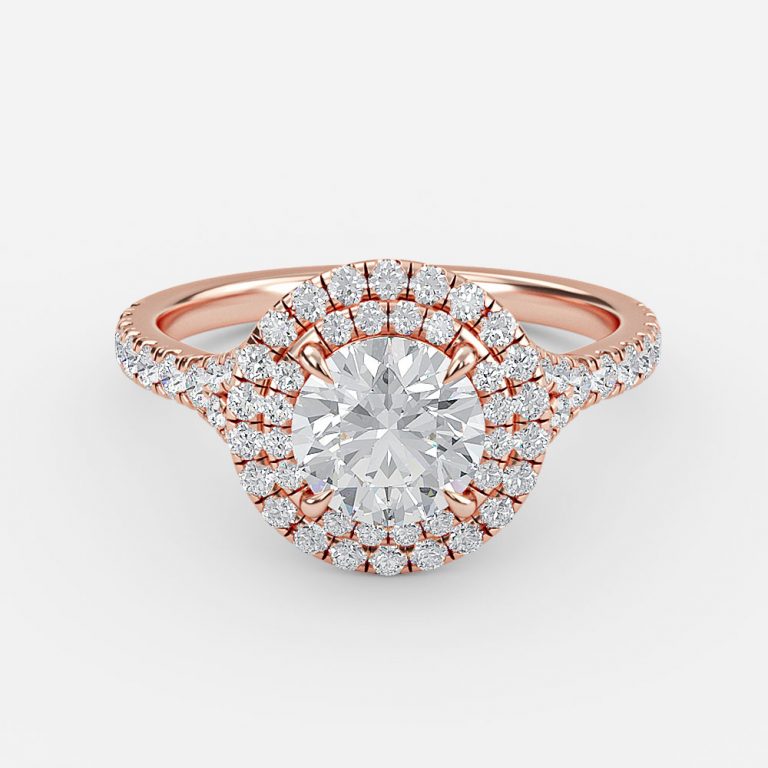 Round Double Halo Engagement Ring