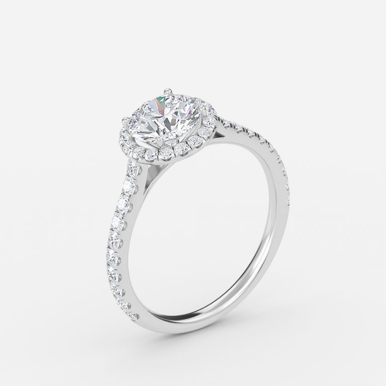 Round Halo Engagement Ring