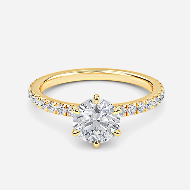 Petite Round Diamond Band Engagement Ring