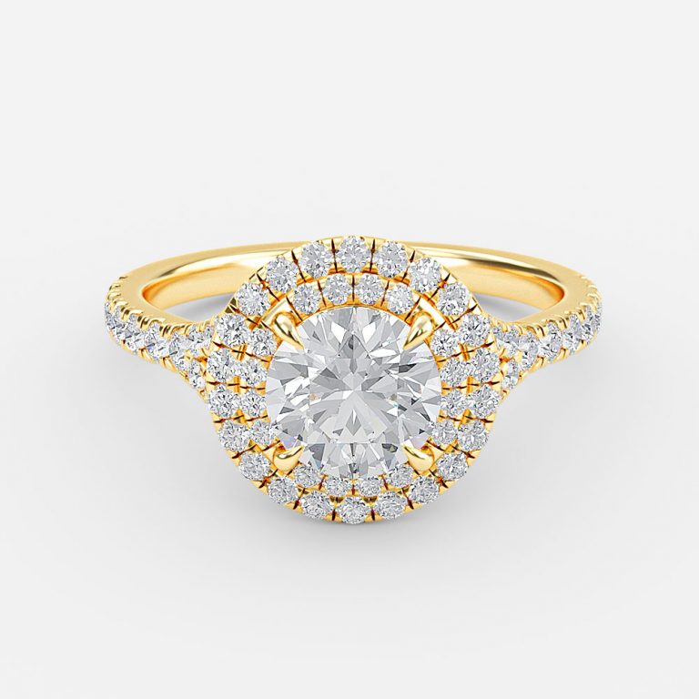 Round Double Halo Engagement Ring
