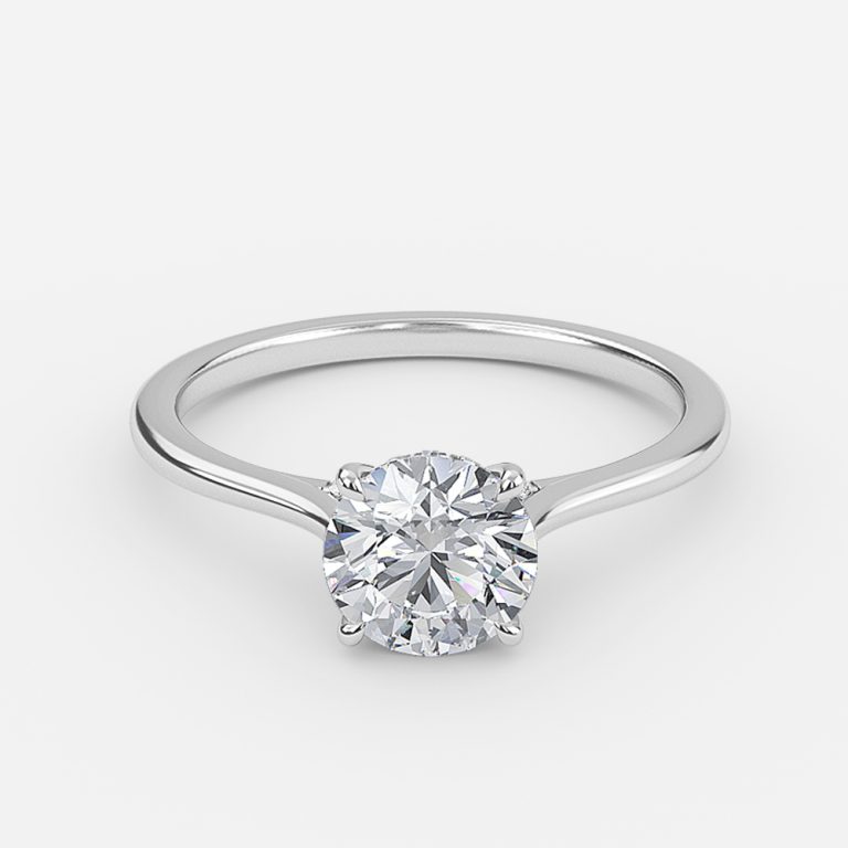 Round Hidden Halo Engagement Ring