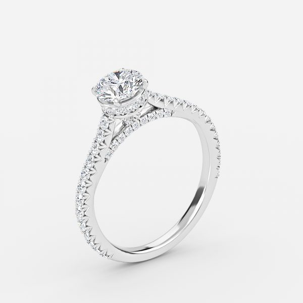 Round Hidden Halo Engagement Ring