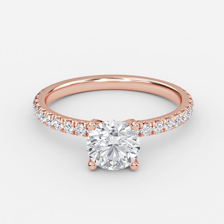 Round Diamond Band Engagement Ring