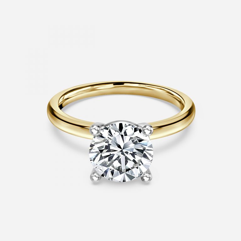 Round Two Tone Solitaire Engagement Ring