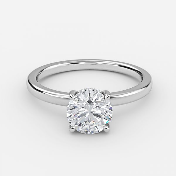 Round Hidden Halo Engagement Ring