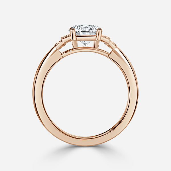 Round Three Stone Engagement Ring