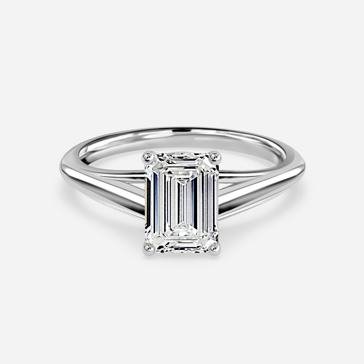 Emerald Solitaire Engagement Ring
