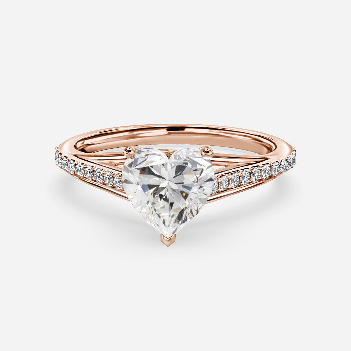 Heart Diamond Band Engagement Ring