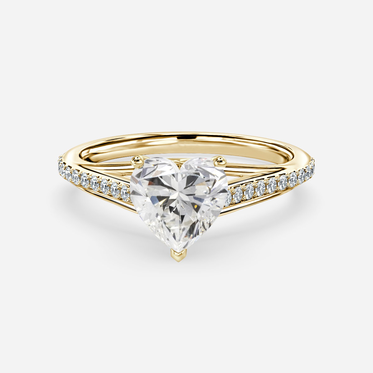Heart Diamond Band Engagement Ring