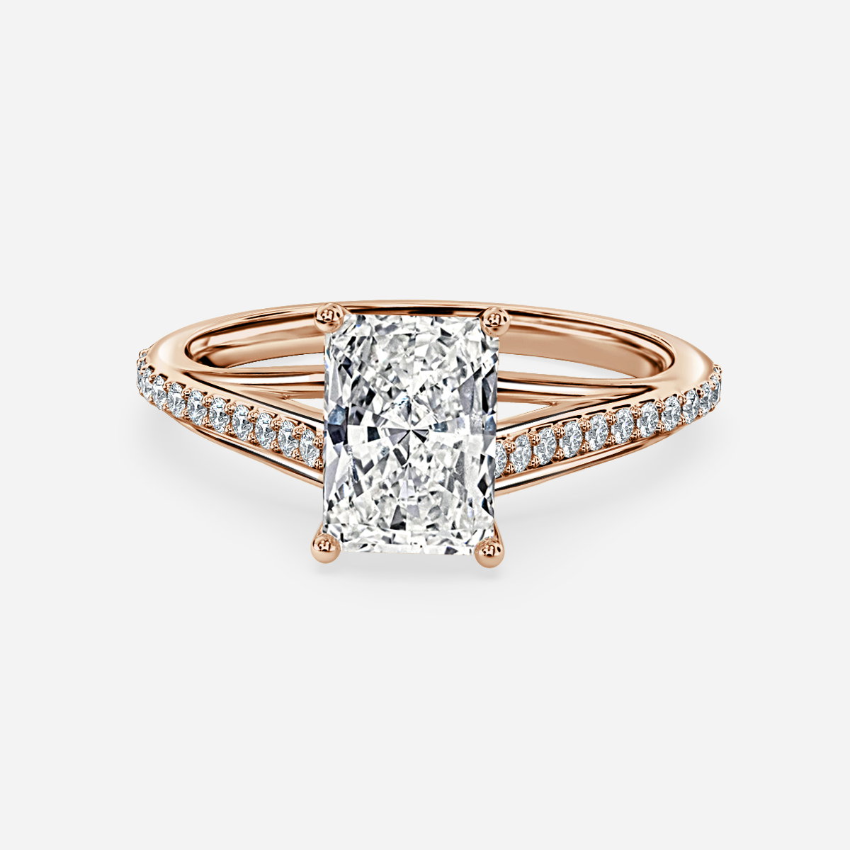 Radiant Diamond Band Engagement Ring