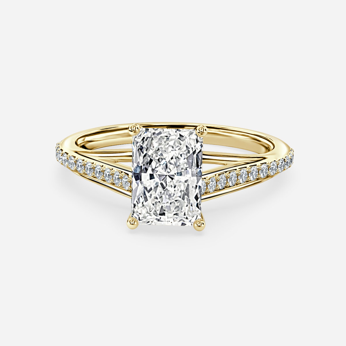 Radiant Diamond Band Engagement Ring