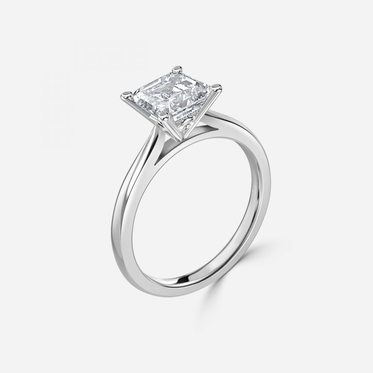 Asscher Solitaire Engagement Ring