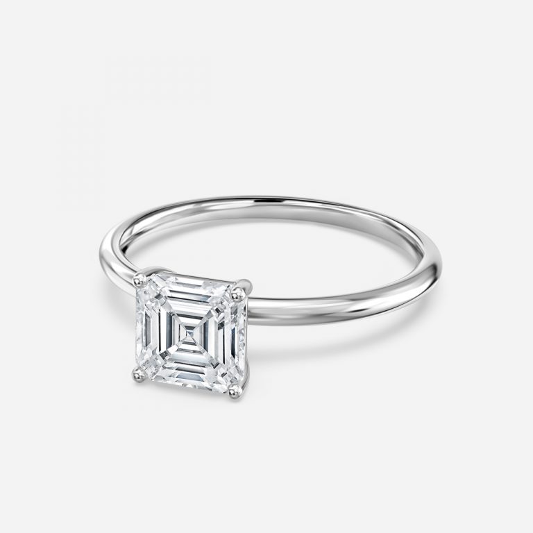 Asscher Solitaire Engagement Ring