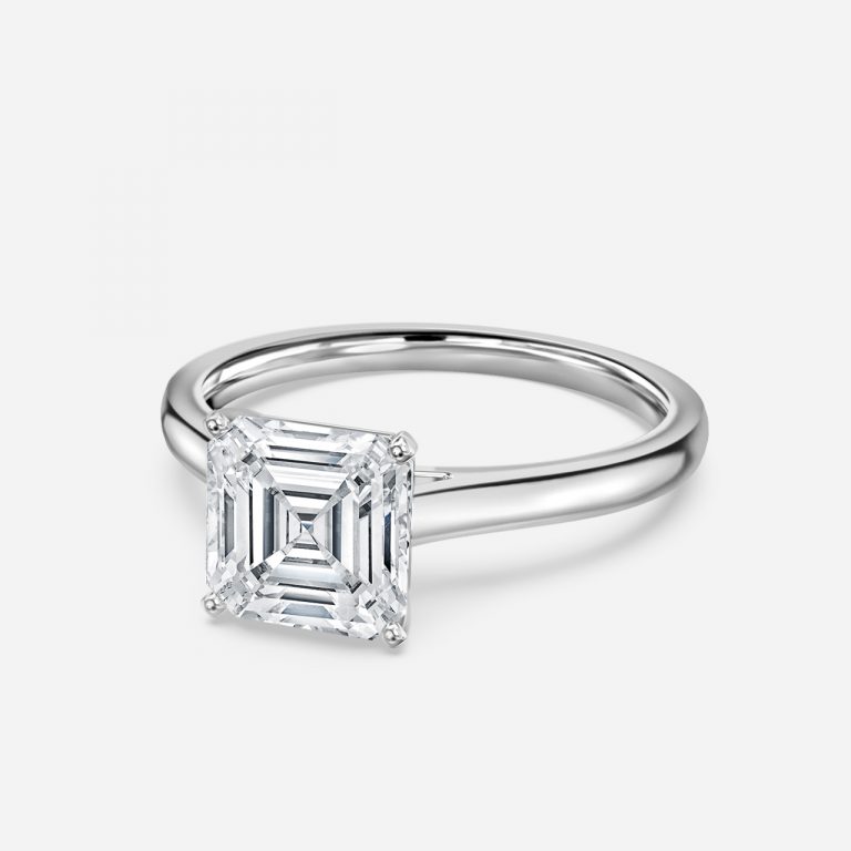 Asscher Solitaire Engagement Ring