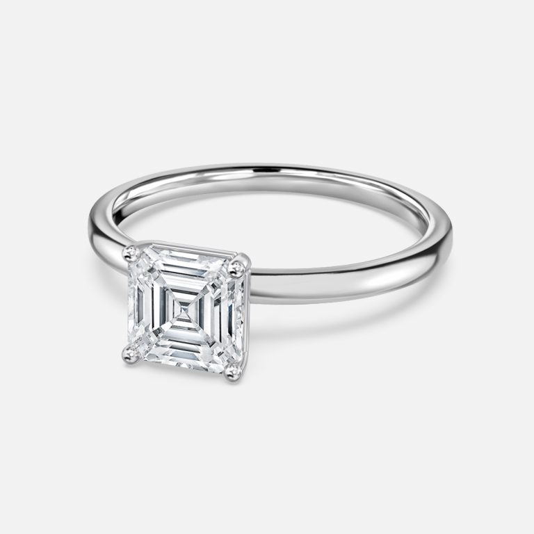 Asscher Solitaire Engagement Ring