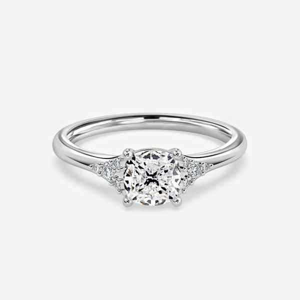 Cushion Cluster Engagement Ring