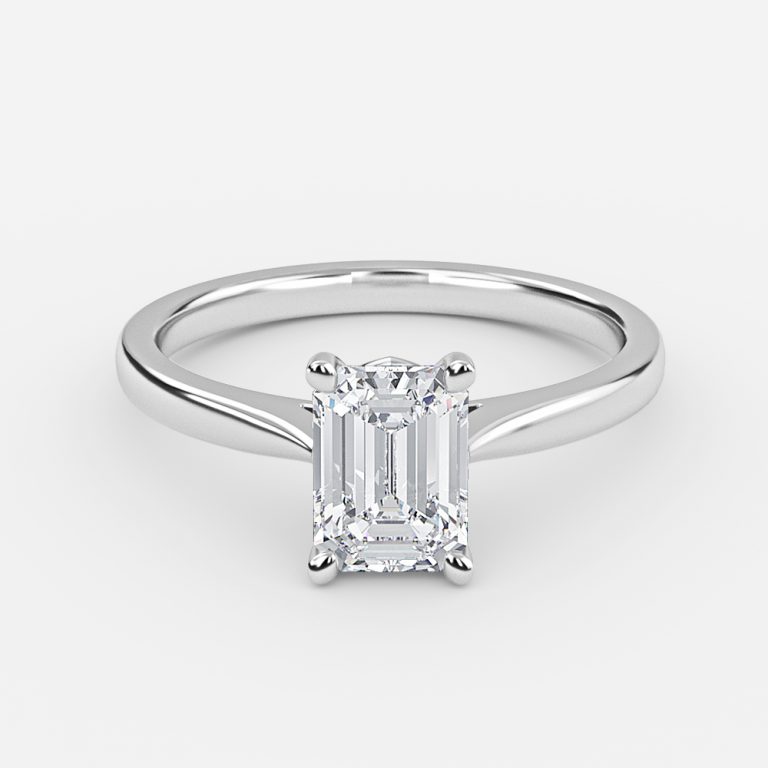 Emerald Solitaire Engagement Ring