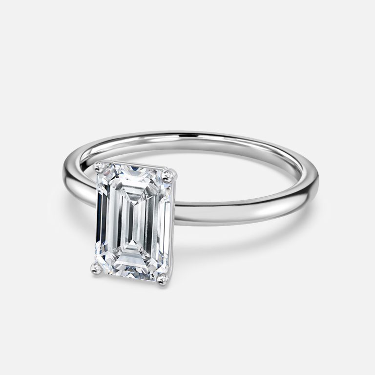Emerald Solitaire Engagement Ring
