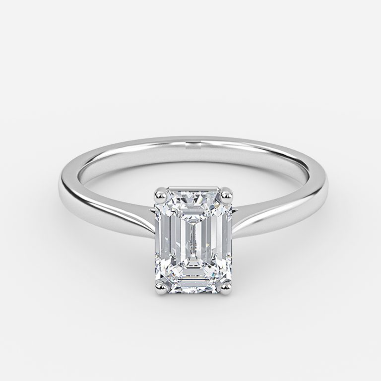 Plain Emerald Solitaire Engagement Ring