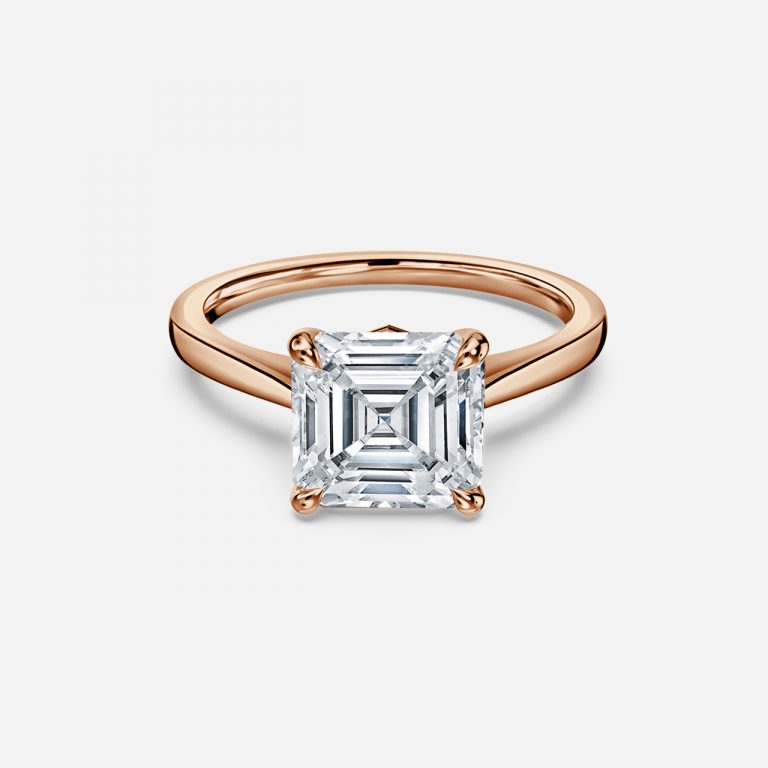 Asscher Solitaire Engagement Ring
