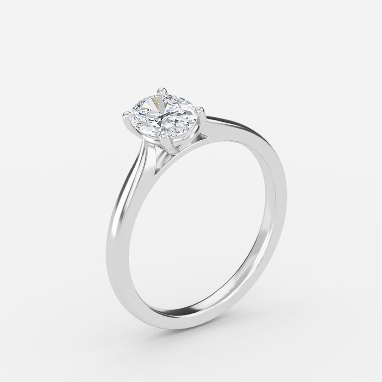 Plain Oval Solitaire Engagement Ring