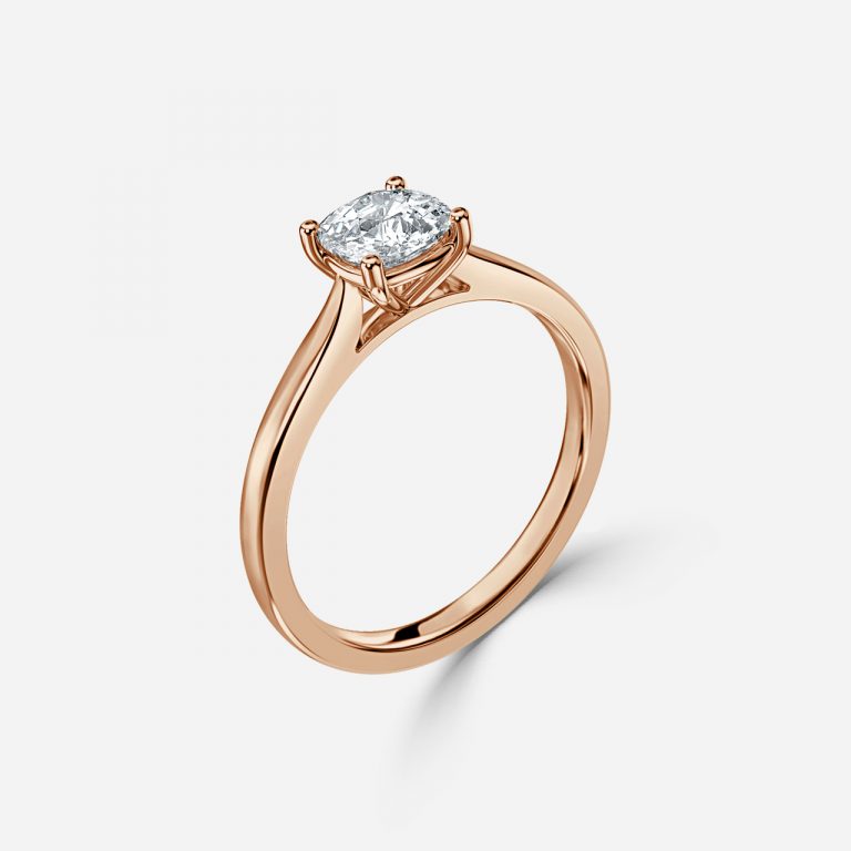 Plain Cushion Solitaire Engagement Ring