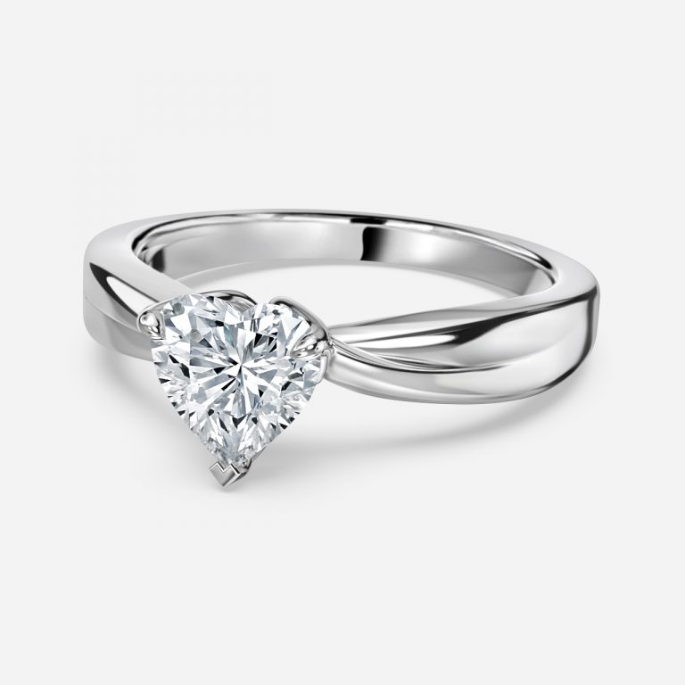 Heart Solitaire Engagement Ring