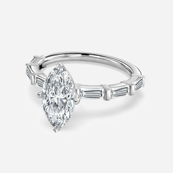 Marquise Diamond Band Engagement Ring