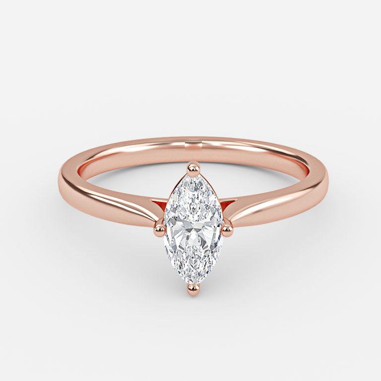 Plain Marquise Solitaire Engagement Ring