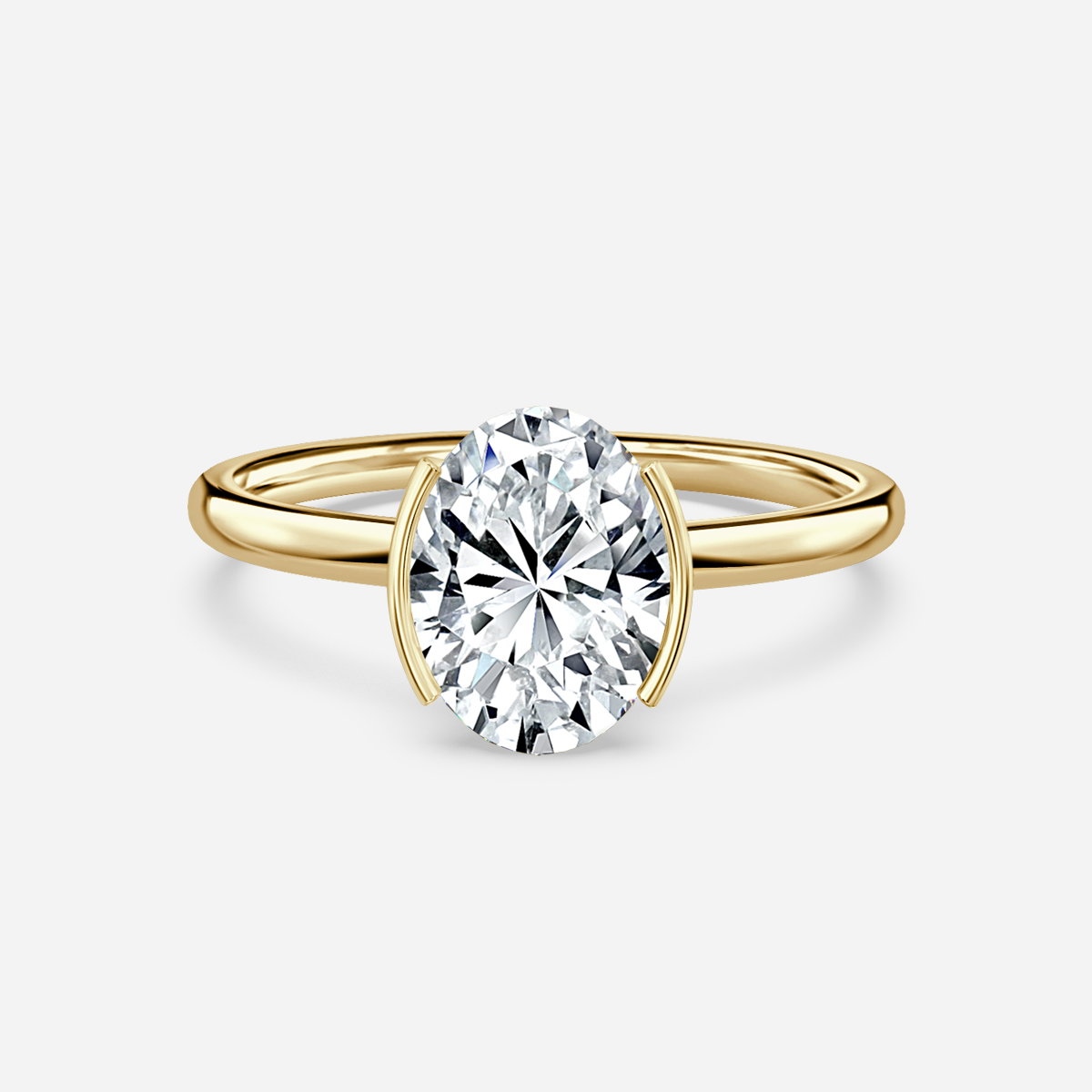 Oval Bezel Engagement Ring