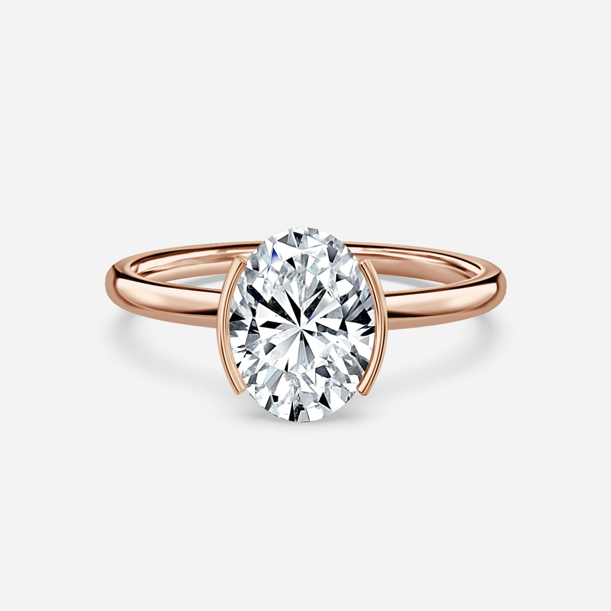 Oval Bezel Engagement Ring
