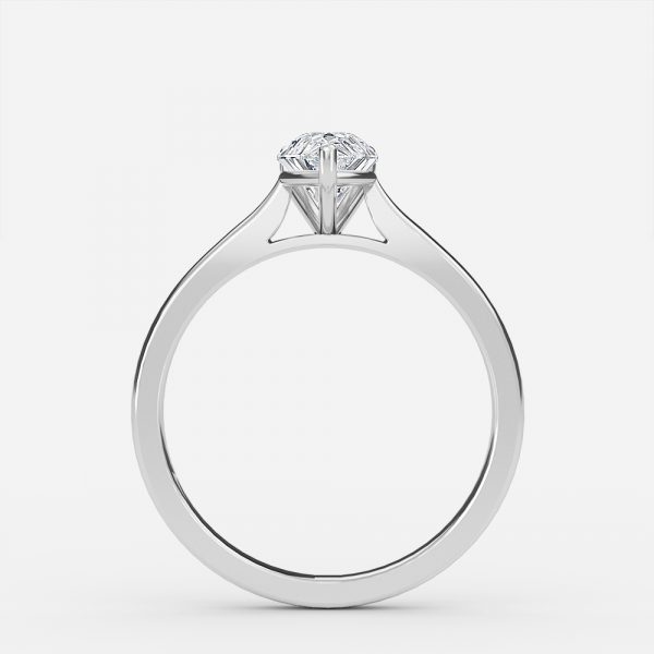 Plain Pear Solitaire Engagement Ring