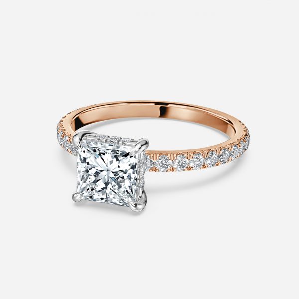 Princess Hidden Halo Engagement Ring