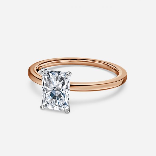 Radiant Two Tone Solitaire Engagement Ring